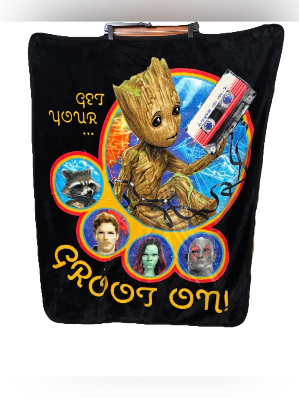MARVEL GUARDIANS OF THE GALAXY GROOT PLUSH BLANKET SUPER SOFT 39X50 HOT TOPIC